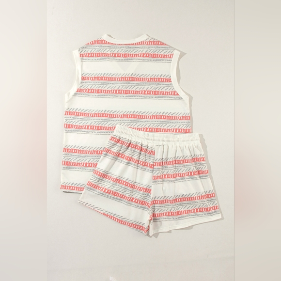 V-Neck Sleeveless Top and Drawstring Shorts Set - Picture 3 of 6